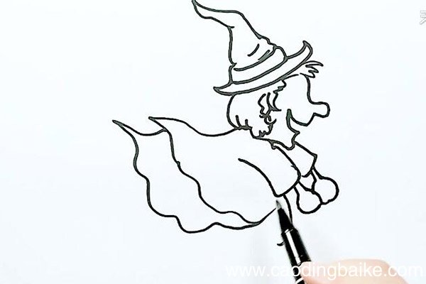 骑扫帚的男巫师简笔画 骑扫帚的男巫师怎么画