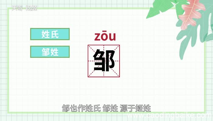 邹怎么读 邹的读音