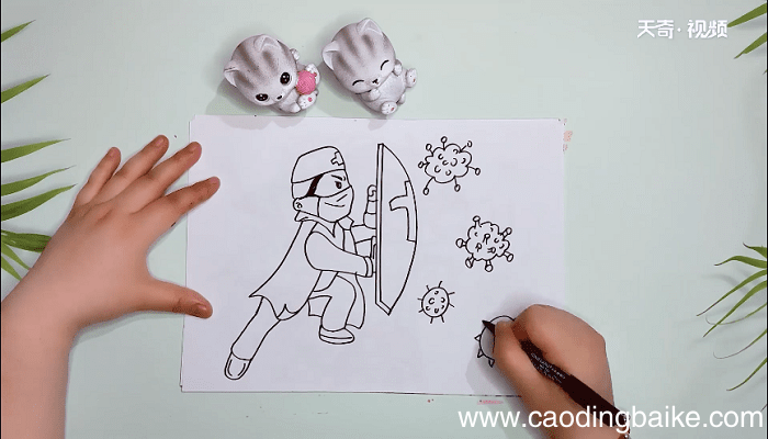 防疫病毒简笔画 防疫病毒画报