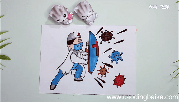 防疫病毒简笔画 防疫病毒画报