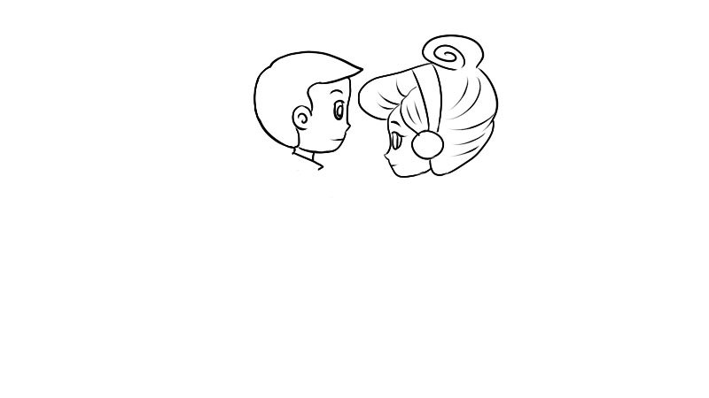 灰姑娘和王子简笔画教程灰姑娘和王子简笔画画法