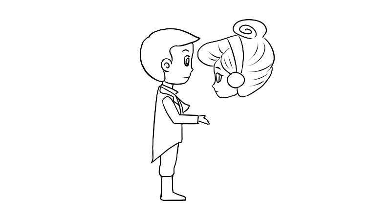 灰姑娘和王子简笔画教程灰姑娘和王子简笔画画法