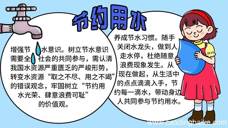 养成节水好习惯手抄报 养成节水好习惯手抄报的画法