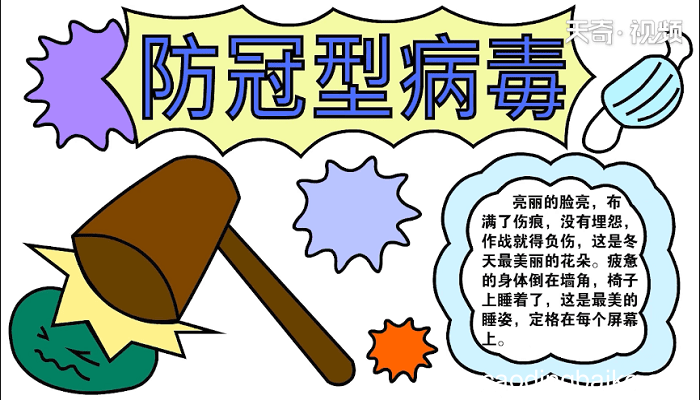 防冠型病毒手抄报 防冠型病毒画报