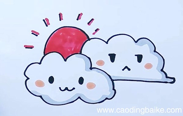 云朵简笔画 云朵简笔画带颜色