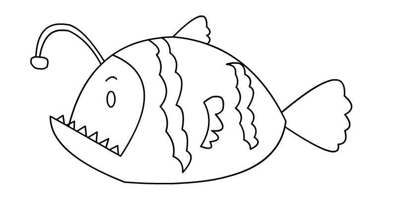 灯笼鱼简笔画怎么画 灯笼鱼简笔画的画法