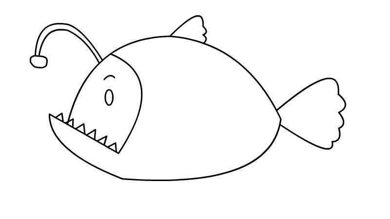 灯笼鱼简笔画怎么画 灯笼鱼简笔画的画法