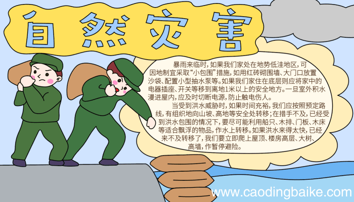 自然灾害的手抄报 自然灾害的手抄报的画法