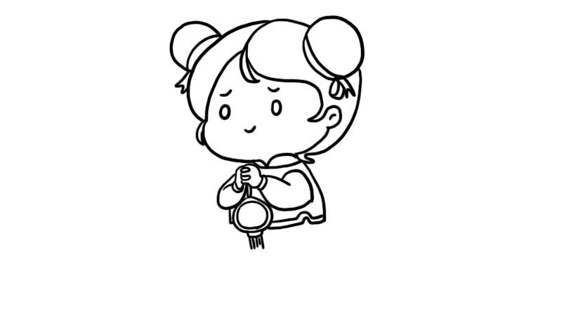 新春大吉 小孩拜年简笔画