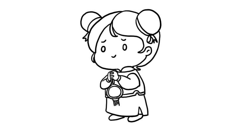 新春大吉 小孩拜年简笔画
