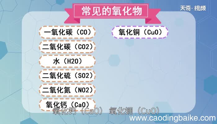 氧化物有哪些 属于氧化物的有