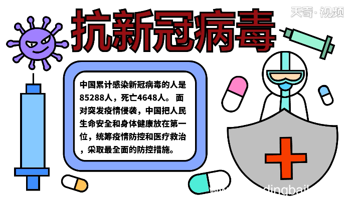 关于抗新冠病毒手抄报 关于抗新冠病毒画报