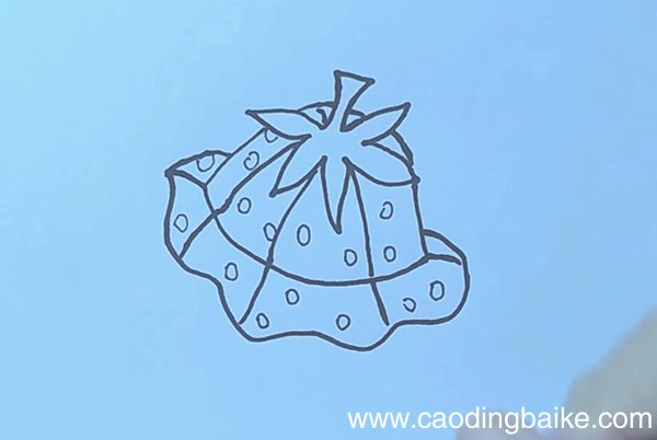 草莓帽简笔画