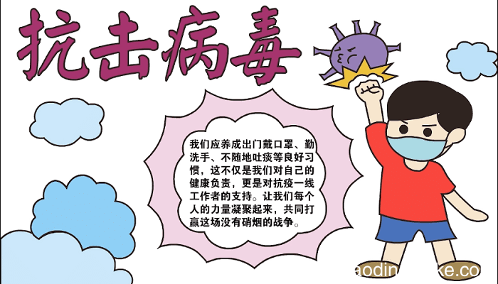 抗击病毒手抄报 抗击病毒画报