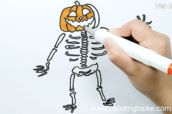 南瓜骷髅简笔画