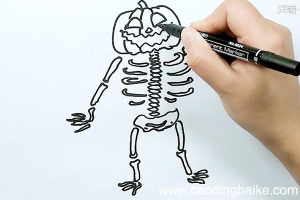 南瓜骷髅简笔画