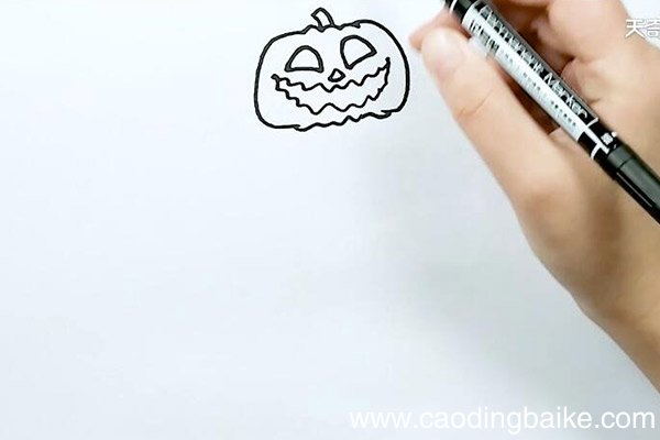 南瓜骷髅简笔画