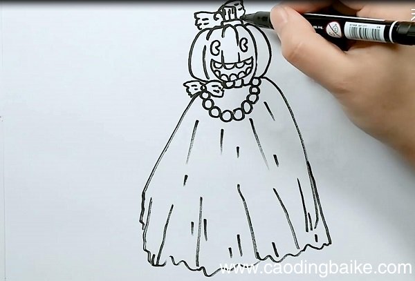 南瓜巫师简笔画 南瓜巫师的画法