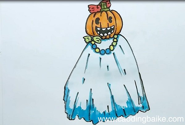 南瓜巫师简笔画 南瓜巫师的画法