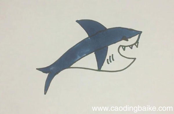 鲨鱼的简笔画