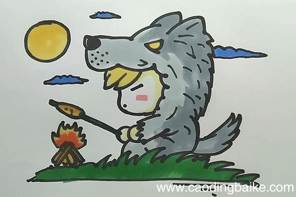 万圣节狼少年简笔画 万圣节狼少年的画法