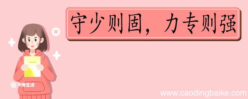 守少则固力专则强的意思 守少则固力专则强意思