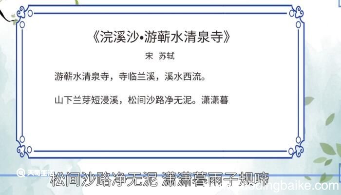浣溪沙赏析 浣溪沙诗词赏析