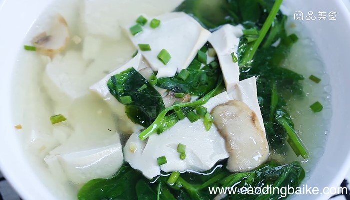 豌豆尖蘑菇豆腐汤怎么做 豌豆尖蘑菇豆腐汤的做法
