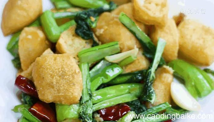 油豆腐炒菜心的做法，油豆腐炒菜心怎么做
