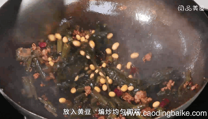 肉末雪里蕻炒黄豆的做法，肉末雪里蕻炒黄豆怎么做