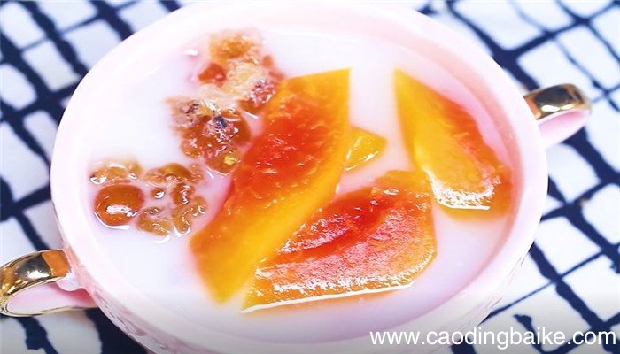 桃胶木瓜奶怎么做 桃胶木瓜奶的做法