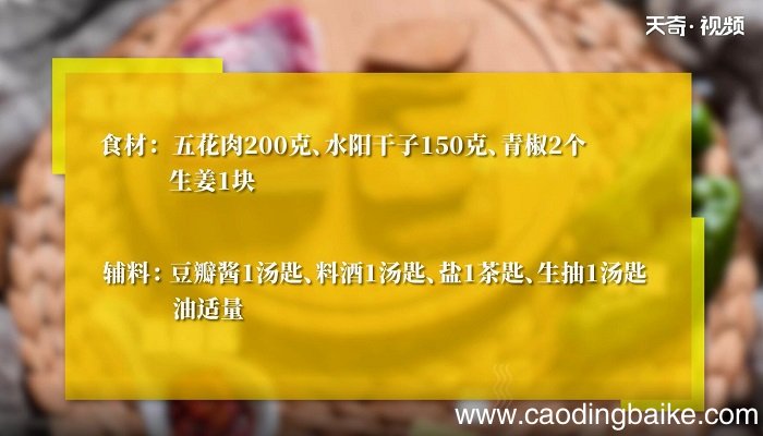 水阳干子炒肉的做法 水阳干子炒肉怎么做
