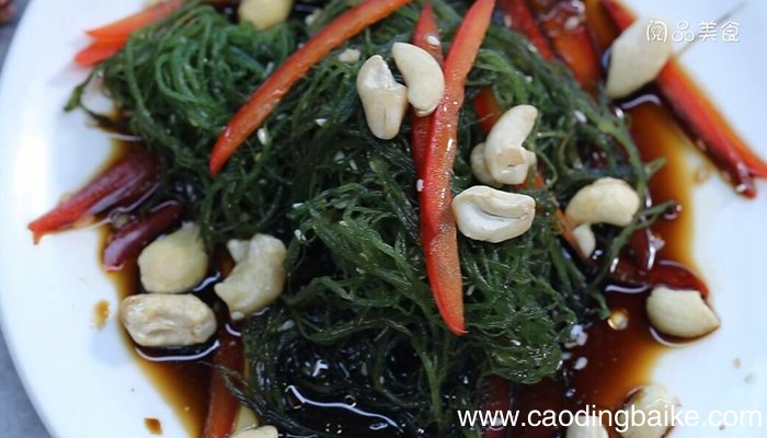 彩椒干果拌海藻菜怎么做 彩椒干果拌海藻菜的做法