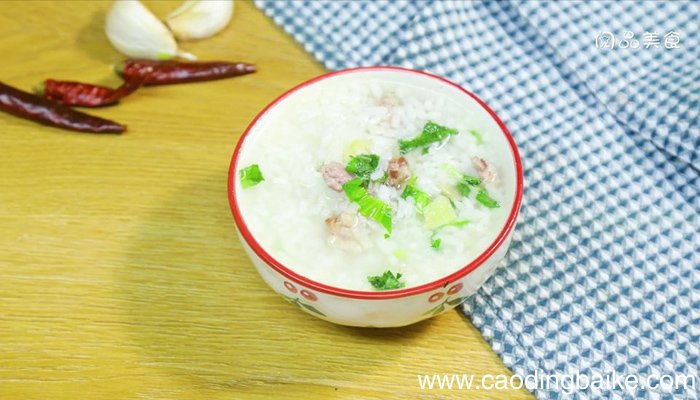 青菜瘦肉粥 青菜瘦肉粥的做法清淡