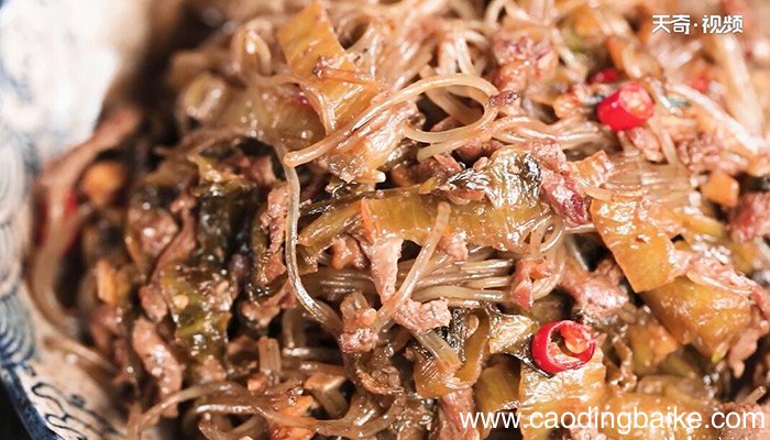 酸菜苕粉炒肉丝的做法 酸菜苕粉炒肉丝怎么做