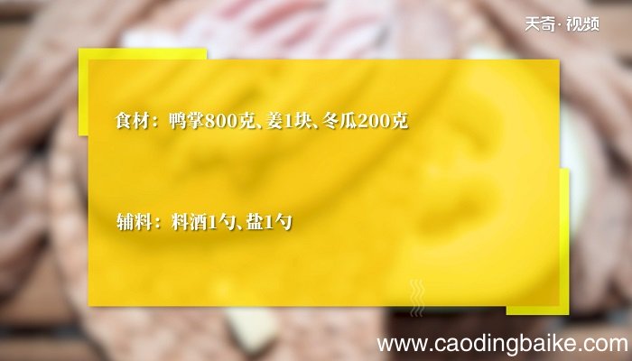 冬瓜鸭掌汤怎么做 冬瓜鸭掌汤的做法