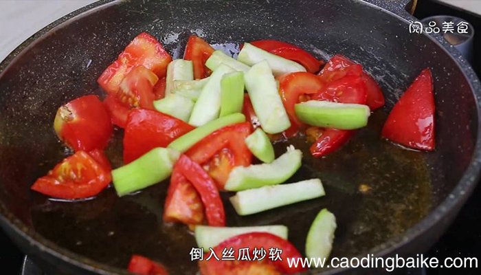 虾仁炒丝瓜番茄 虾仁炒丝瓜番茄的做法